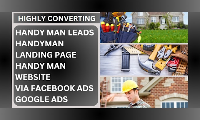 Gig Preview - Generate highly converting handyman lead handyman landing page