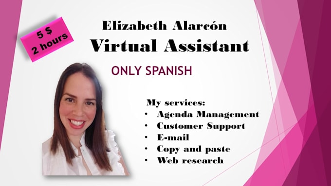 Gig Preview - Be your virtual assistant in spanish