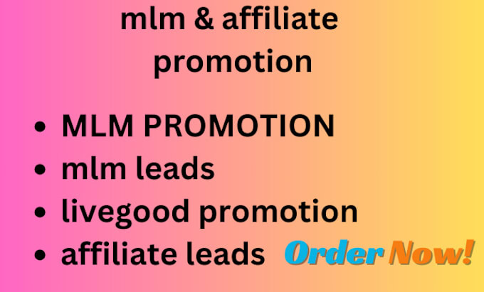 Gig Preview - Do effective mlm marketing, affiliate link promotion and mlm sales funnel