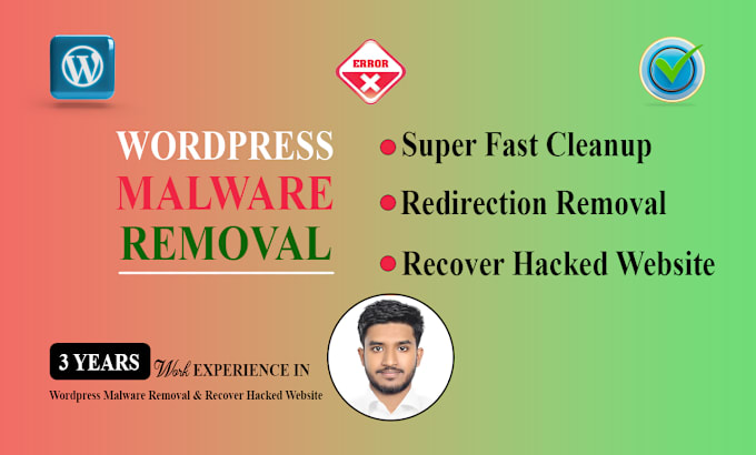 Gig Preview - Do wordpress malware removal, clean virus, fix hacked wordpress website