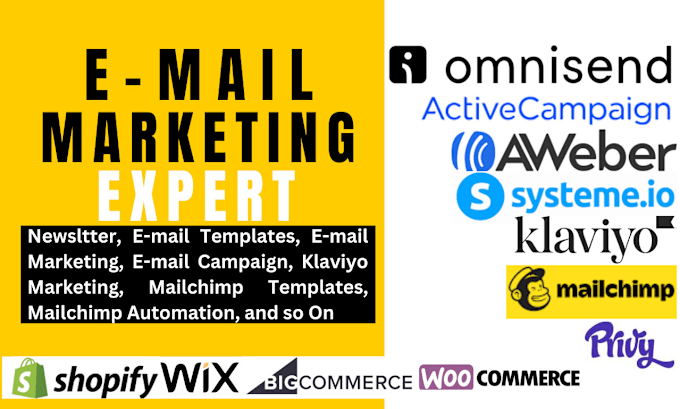 Gig Preview - Do bulk email, SMS marketing campaign in wix bigcommerce shopify privy omnisend