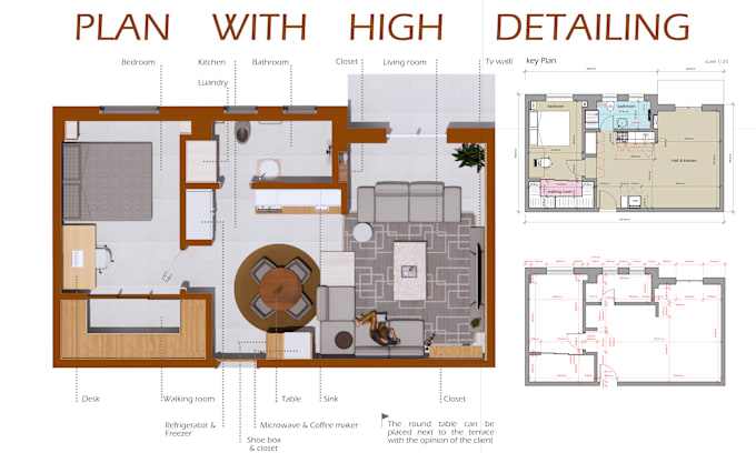 Gig Preview - Draft 2d plans for modern house, villa, apartment, profetionally