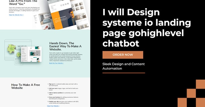 Gig Preview - Design checkout champ systeme io landing page gohighlevel chatbot instapage