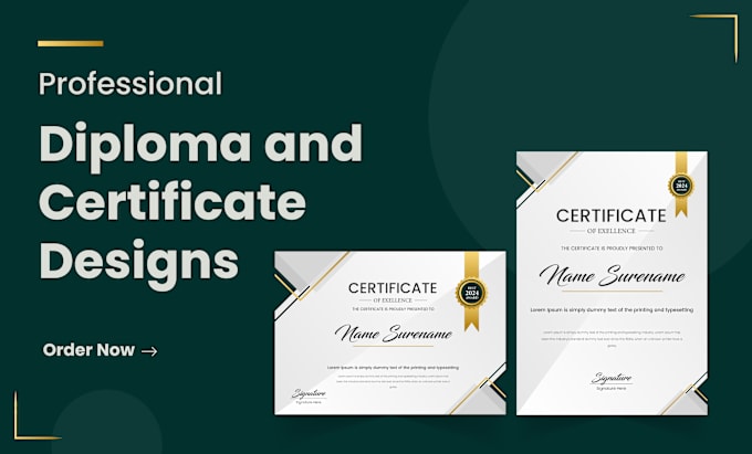 Gig Preview - Create professional diploma and certificate designs