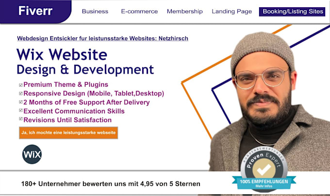 Gig Preview - Build business wix website design or redesign wix website development with SEO