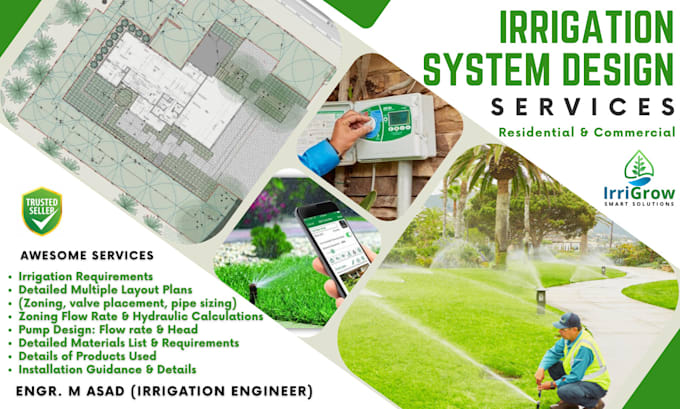 Gig Preview - Design irrigation systems and plans for residential and commercial areas