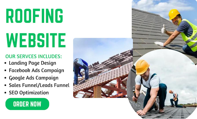 Gig Preview - Design roofing website roofing contractor construction hvac website