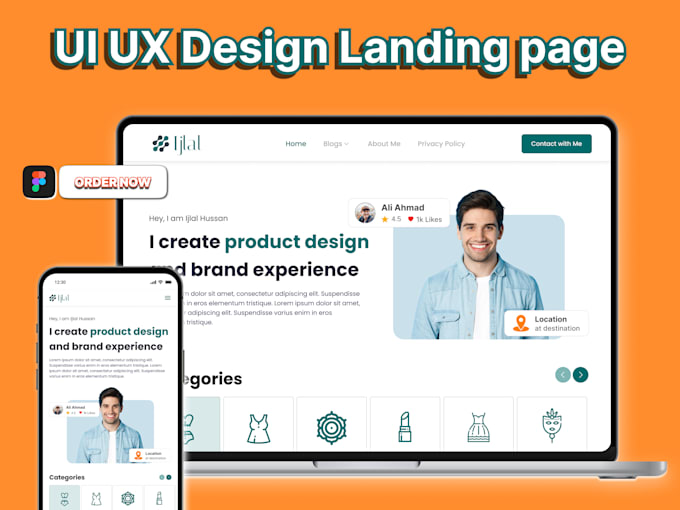 Gig Preview - Do awesome website ui ux design, figma website design, figma design website