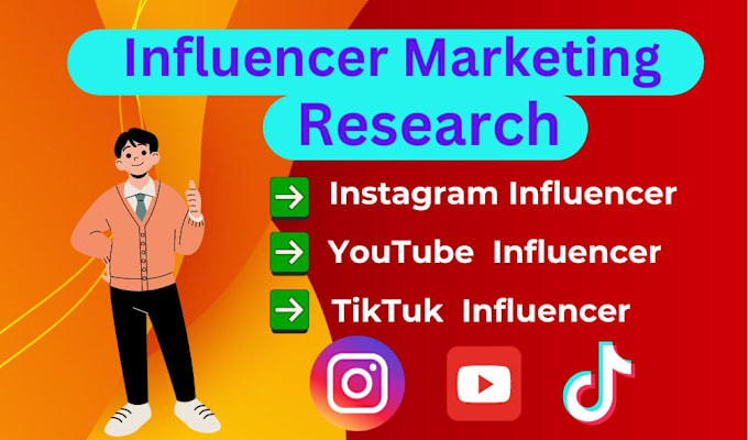 Gig Preview - Find list instagram tiktok youtube for influencer marketing