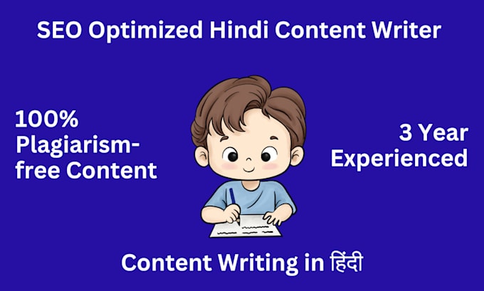 Gig Preview - Be SEO optimized hindi content writer for your blog website