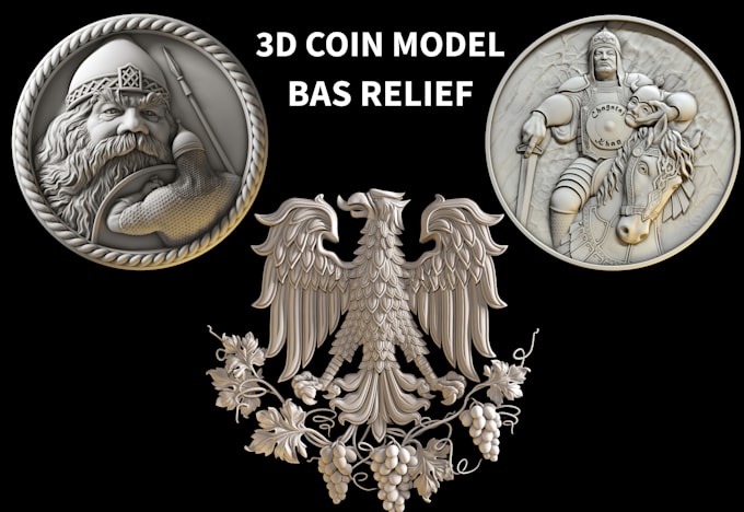 Gig Preview - 3d coin model design 3d sculpting printing bas relief cnc medallion crypto coin