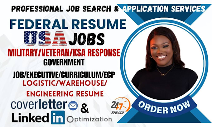 Gig Preview - Craft a federal resume for your targeted job, usajobs, veteran, ksa response