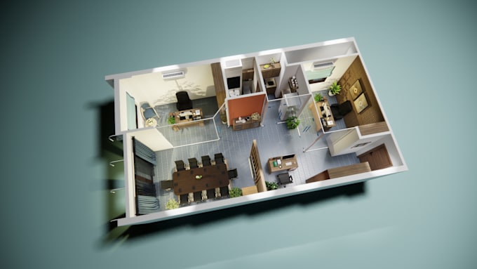 Gig Preview - Do professional 3d floor plan realistic rendering