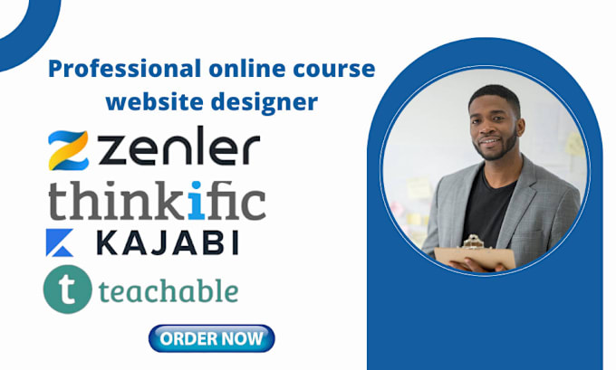 Gig Preview - Build online  course website using thinkific, kajabi, new zenler and teachable