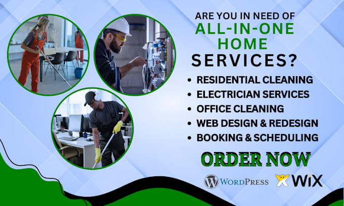 Gig Preview - Build cleaning service website and electrician service website