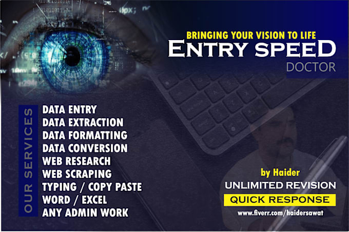 Gig Preview - Be your data entry speed doctor for data entry, typing, copy paste, web research