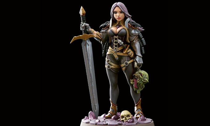 Gig Preview - Printable dnd stl character, tabletop 3d miniature figurine, 3d stl file, ttrpgs