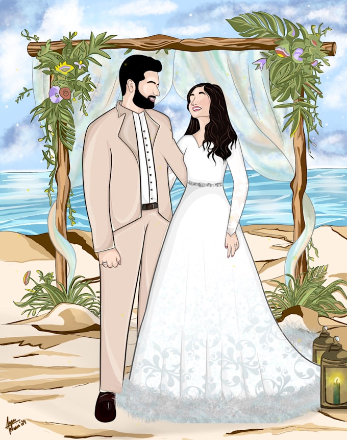 Gig Preview - Draw vector cartoon portraits for weddings, birthdays from your photo