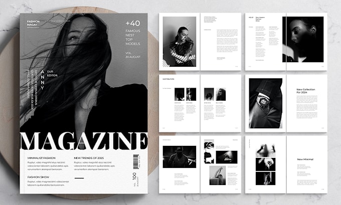 Gig Preview - Design magazine for adobe indesign, canva, ms word, affinity publishers