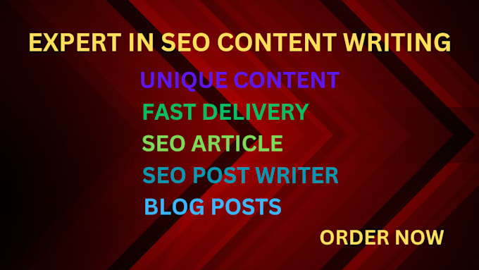 Gig Preview - Do fast SEO article, content writing and blog writing