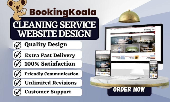 Gig Preview - Cleaning service website pricing parameter booking koala website launch27