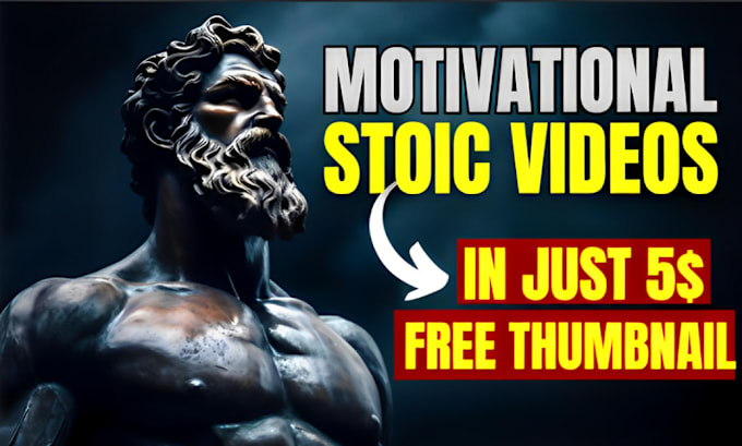 Gig Preview - Create amazing stoic motivational videos with free thumbnail