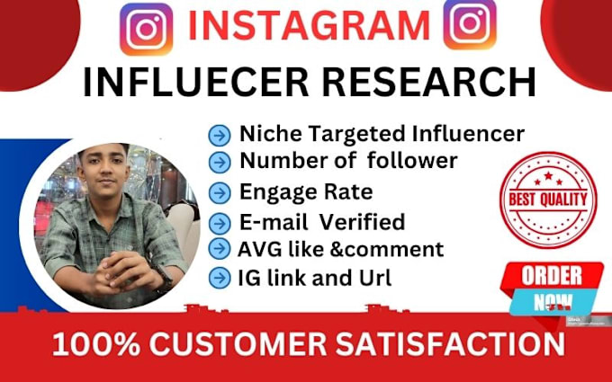 Gig Preview - Find best instagram influencer for your niche marketing