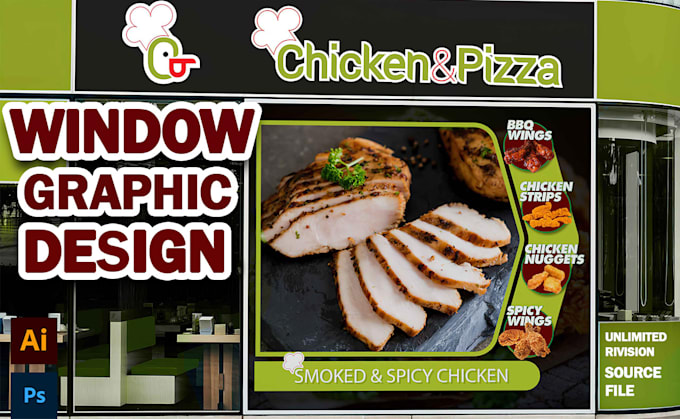 Gig Preview - Create modern shopfront or storefront window graphics ,signage design