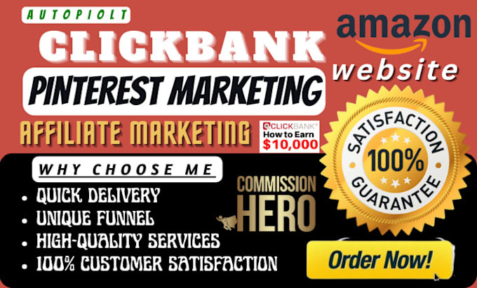 Gig Preview - Do pinterest marketing clickbank affiliate, amazon website affiliate marketing