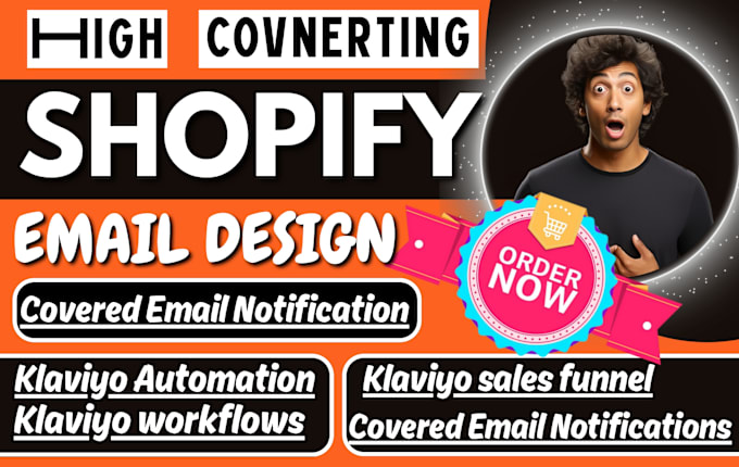 Gig Preview - Design custom shopify notification email templates, klaviyo email template