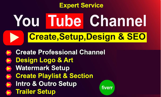 Gig Preview - Do youtube channel create and setup for channel monetization