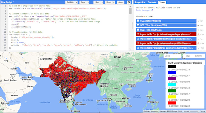 Gig Preview - Do all analysis using google earth engine for remote sensing and gis