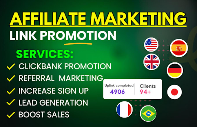 Gig Preview - Do clickbank affiliate link sign up promotion affiliate referral link promotion