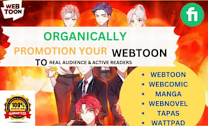 Gig Preview - Do webcomic promotion, webtoon tapas, manga, comic promotion