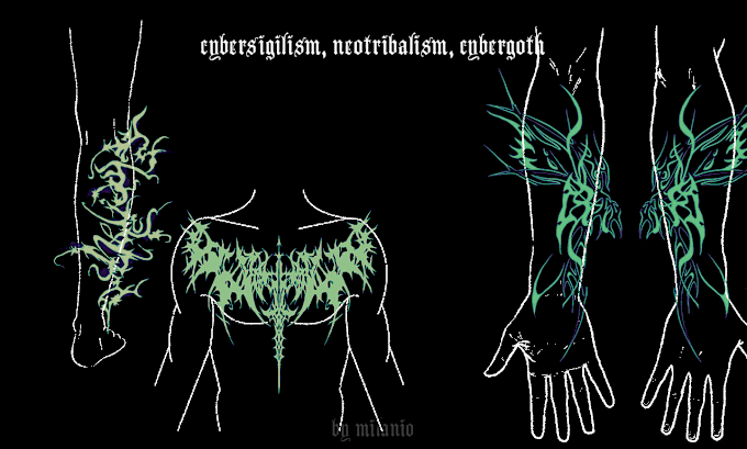 Gig Preview - Create a cybersigil, neotribal design for tattoo or branding