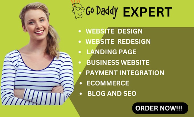 Gig Preview - Design and redesign godaddy website, godaddy seo