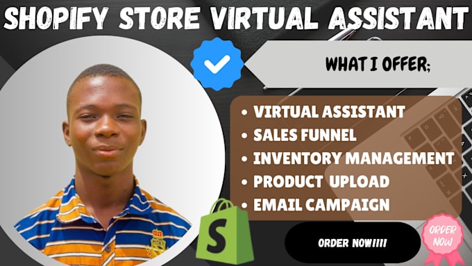 Gig Preview - Be your shopify virtual assistant, shopify marketing, shopify store manager