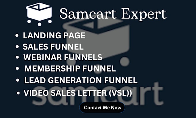 Gig Preview - Design samcart, samcart landing page, samcart sales funnel, samcart sales page