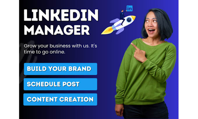 Gig Preview - Be your linkedin marketing manager and content creator