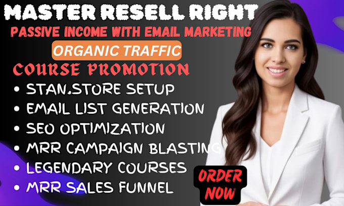 Gig Preview - Promote master resell right passive income ubc with email campaign