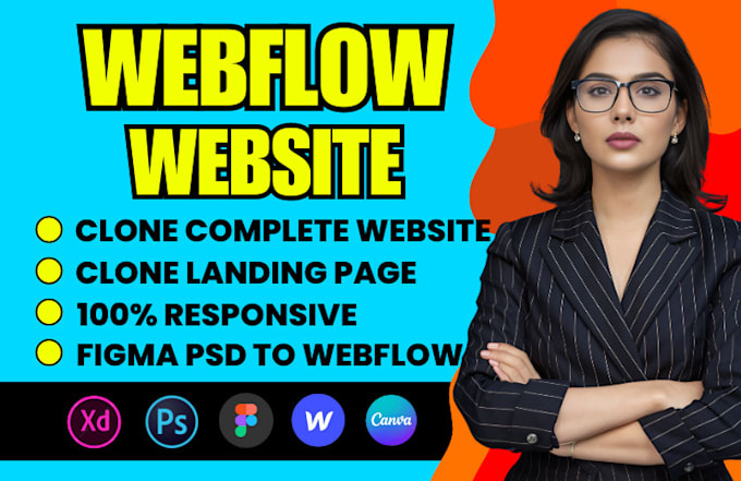 Gig Preview - Design or develop webflow website, figma to webflow, webflow expert