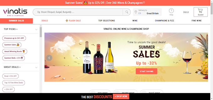 Bestseller - design luxury wine shopify store beverage store liquor store wine website