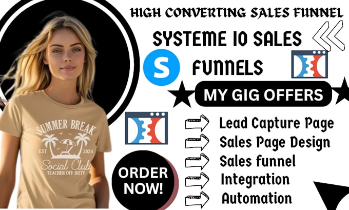 Gig Preview - Design systeme io landing page, online course promotion, ebook sales funnel