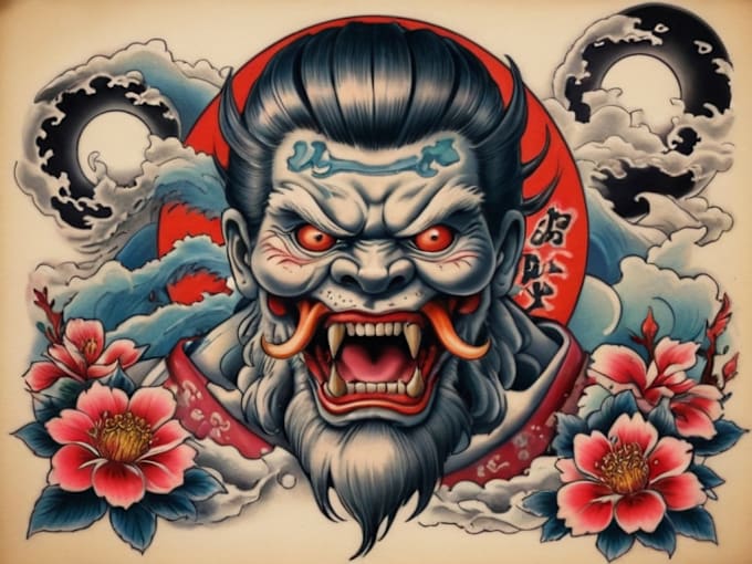 Gig Preview - Create tattoo japanese old school design