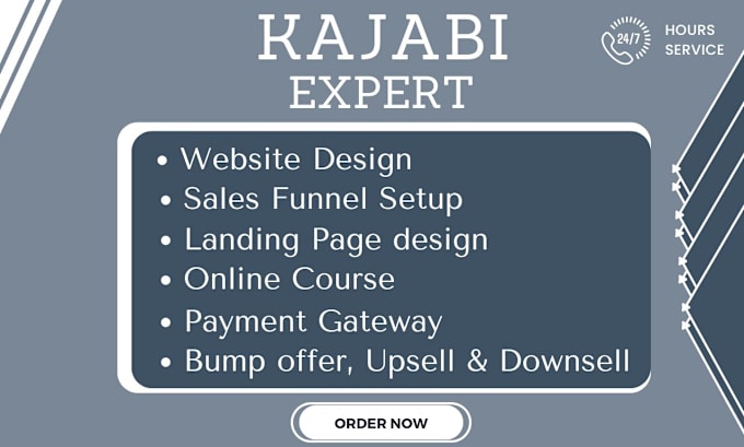 Gig Preview - Kajabi landing page, kajabi sales funnel, online course, kajabi website