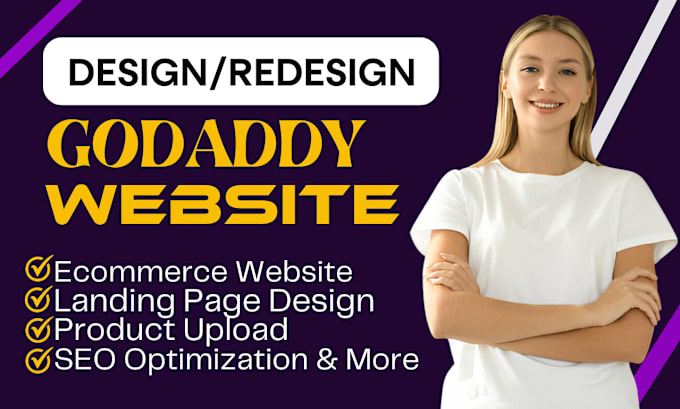 Gig Preview - Design godaddy website, godaddy website design, goaddy SEO, godaddy redesign