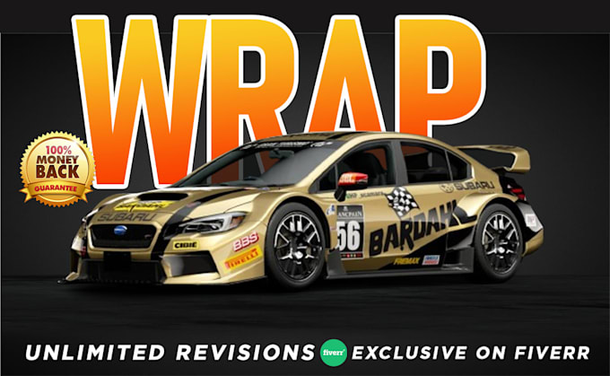 Gig Preview - Design racing car wrap, van wrap, food truck ,van wrap,car wrap,trailer wrap