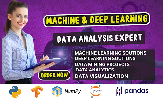 Gig Preview - Do machine learning, data analysis in python, r, tableau, power bi, excel