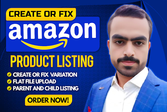 Gig Preview - Fix amazon product listing variation issue via flat file or parent child listing