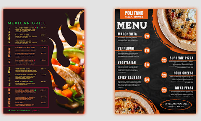 Gig Preview - Do professional  restaurant menu design